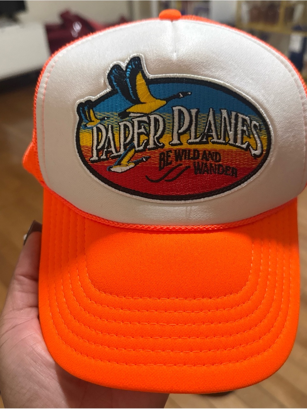 Paper Planes Orange and White Trucker Cap